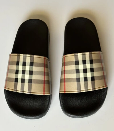 Pre-owned Burberry Vintage Check Archive Beige Slide Sandals 11 Us (44 Euro) 8023965