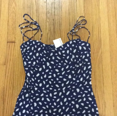 Pre-owned Reformation Othello Mini Dress Moray Print Size 4 Orig. $218 In Blue
