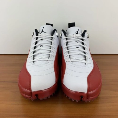 Pre-owned Jordan Nike Air  12 Retro Low Golf Shoes Varsity Red White Dh4120-161 Men Size 15