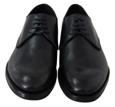Pre-owned Dolce & Gabbana Dolce&gabbana Sartoria Men Black Derby Shoes Leather Solid Flat Low Heel Booties