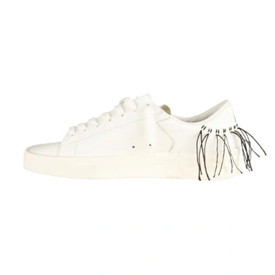 Pre-owned Golden Goose Men White Sneakers Leather Embroidered Athletic Trainer Shoes Eu 39
