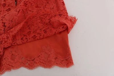 Pre-owned Dolce & Gabbana Dolce&gabbana Women Orange Macramé Lace Pencil Skirt Knee Length Bodycon Wrap