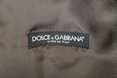 Pre-owned Dolce & Gabbana Men's "martini" Brown Wool Striped Two Button Three Piece Suit