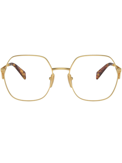 Shop Prada Oversize-frame Glasses In Gold