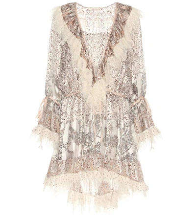 Etro Printed Silk Dress With Lace