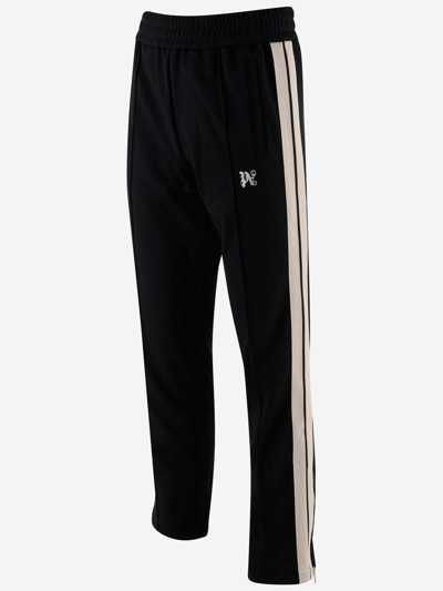 Shop Palm Angels Trousers In Black Off White