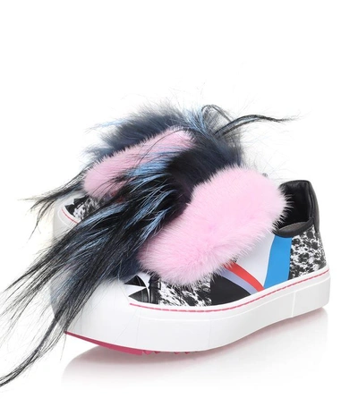 Shop Fendi Flynn Faux Fur Low-top Sneakers