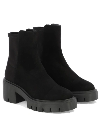 Shop Stuart Weitzman "5050 Soho" Ankle Boots In Black