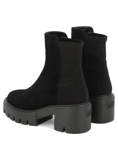 Shop Stuart Weitzman "5050 Soho" Ankle Boots In Black