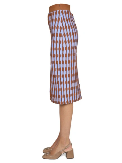 Shop Tory Burch "bubble Stripe" Skirt In Blue
