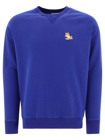 Shop Maison Kitsuné "chillax Fox" Sweatshirt In Blue