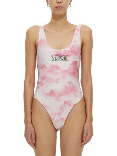 Shop Rotate Birger Christensen Rotate "cismione" One-piece Swimsuit In Pink