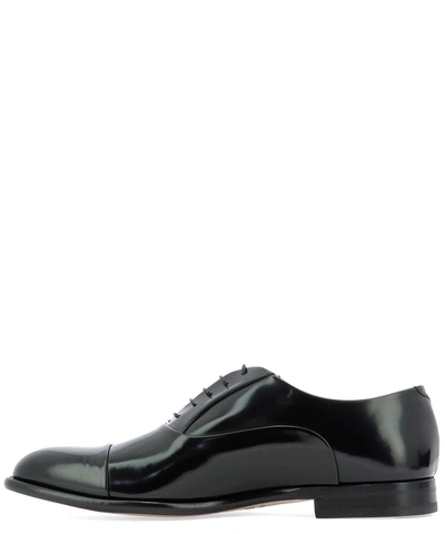 Shop Fabi "city" Patent Leather Lace Up Shoe In Black