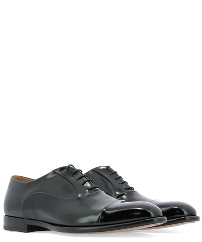 Shop Fabi "city" Patent Leather Lace Up Shoe In Black