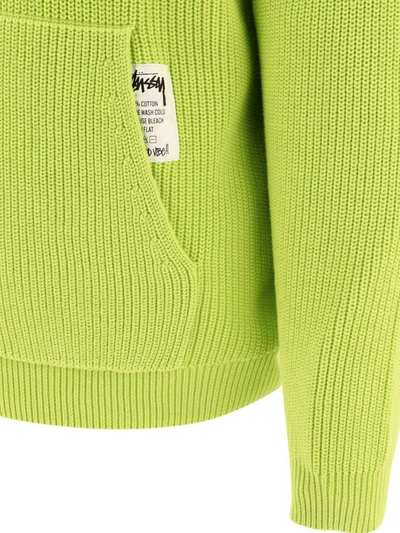 Shop Stussy Stüssy "cotton Knit" Hoodie In Green