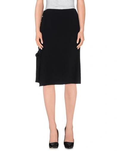 Shop Lanvin Knee Length Skirts In Black