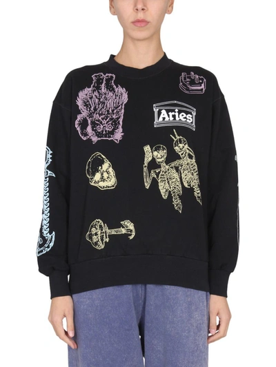 Shop Aries "cybin" Sweatshirt Unisex In Black