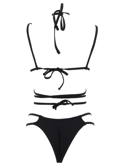 Shop Andreädamo "double With Straps And Belt" Bikini In Black