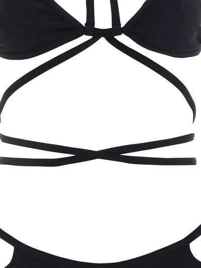 Shop Andreädamo "double With Straps And Belt" Bikini In Black