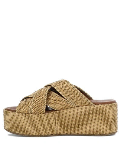 Shop Themoirè "elia Micro Weaved" Sandals In Beige