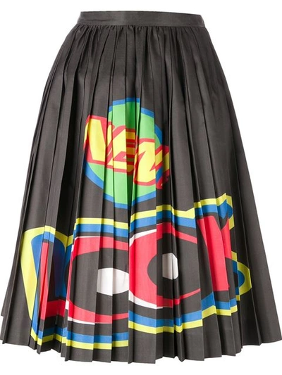 Moschino Printed A-line Skirt In Black