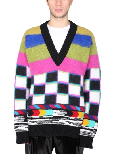 Shop Dolce & Gabbana "glitch" Sweater In Multicolor