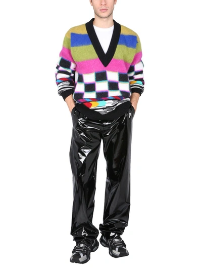 Shop Dolce & Gabbana "glitch" Sweater In Multicolor