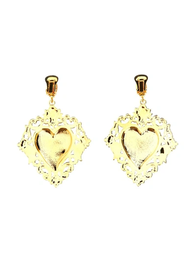 Shop Moschino "gold Heart" Earrings