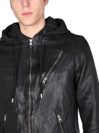 Shop Allsaints "harwood" Biker Jacket In Black