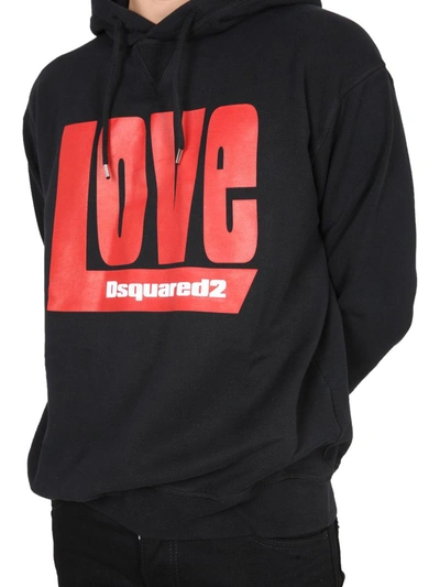 Shop Dsquared2 "love" Sweatshirt In Black