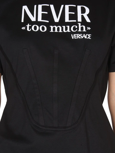Shop Versace "never Too Much" Corset T-shirt In Black