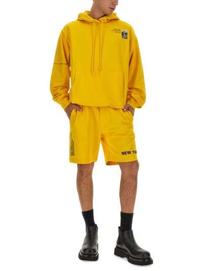 Shop Helmut Lang "new York" Sweatshirt In Yellow