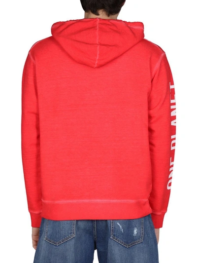 Shop Dsquared2 "one Life One Planet Smiley" Sweatshirt In Red