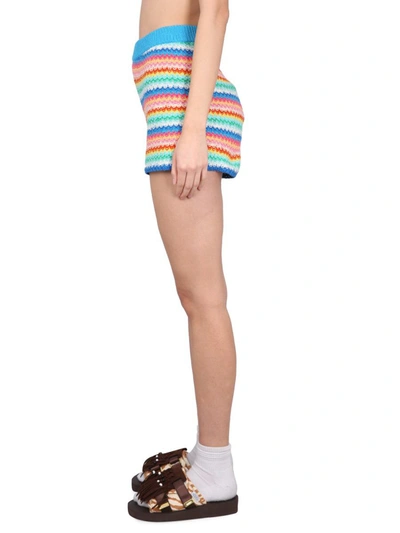 Shop Alanui "over The Rainbow" Shorts In Multicolor