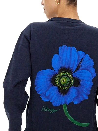 Shop Kenzo "poppy" Sweatshirt In Blue