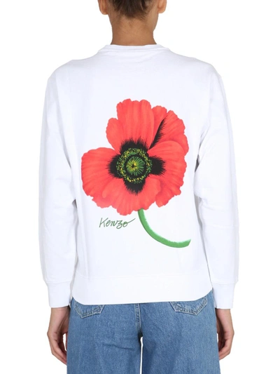 Shop Kenzo "poppy" Sweatshirt In White