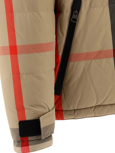 Shop Burberry "rutland" Reversible Down Jacket In Beige