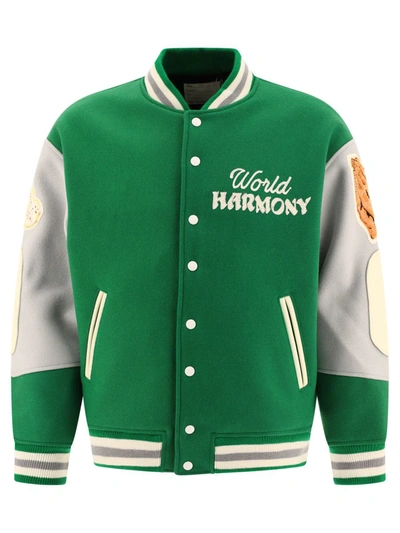 Shop Saint Michael Saint M×××××× "shermer Academy X " Bomber Jacket In Green