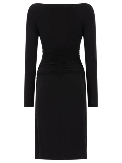 Shop Norma Kamali "shirred Waist" Dress In Black