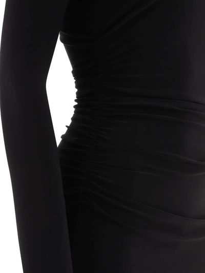 Shop Norma Kamali "shirred Waist" Dress In Black