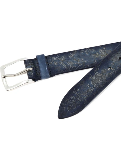 Shop Orciani "stain Soapy" Belt In Blue