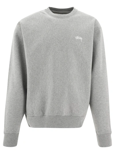 Shop Stussy Stüssy "stock Logo" Sweatshirt In Grey