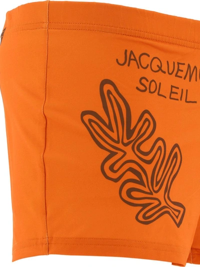 Shop Jacquemus "summer Sketch" Swimsuit In Orange