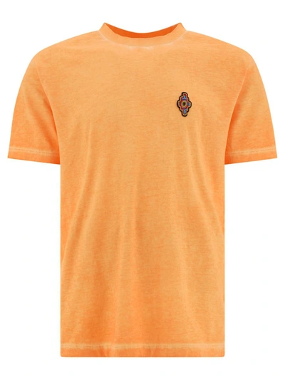 Shop Marcelo Burlon County Of Milan "sunset Cross" T-shirt In Orange