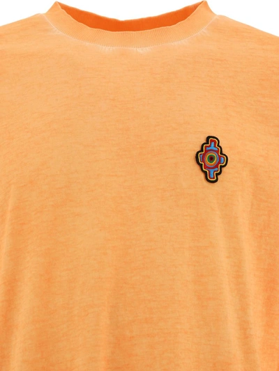 Shop Marcelo Burlon County Of Milan "sunset Cross" T-shirt In Orange