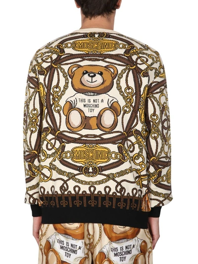 Shop Moschino "teddy On Chain" Jersey In Multicolor