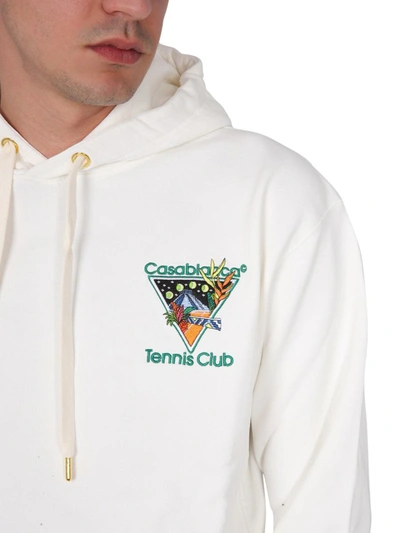 Shop Casablanca "tennis Club Icon" Sweatshirt In White