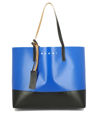 Shop Marni "tribeca" Shopping Bag In Blue