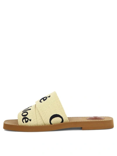 Shop Chloé "woody" Sandals In Beige