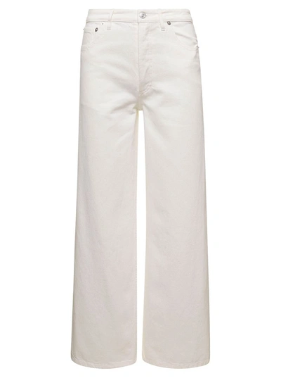 Shop Apc 'elizabeth' White Wide Leg Jeans In Cotton Denim Woman